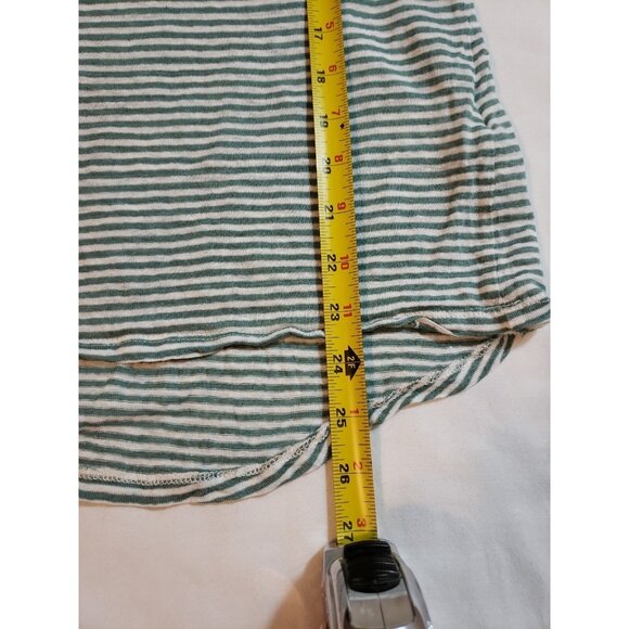 Joie Womens oversized 100% Linen green white striped tee size XS Short sleeve - Picture 10 of 10